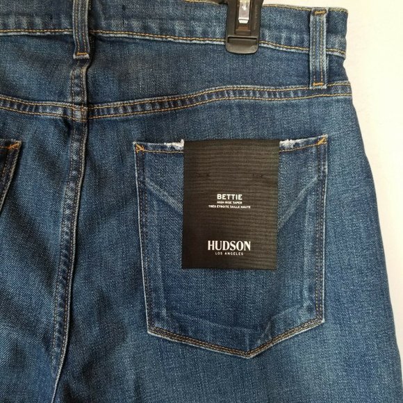 Hudson Bettie High Rise Taper Blue Slim Denim B6 - Picture 3 of 8